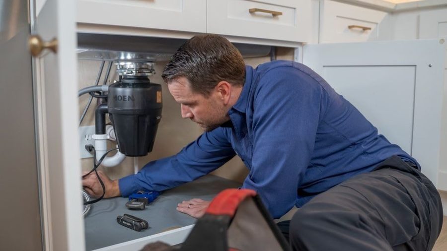 Garbage disposal under a sink